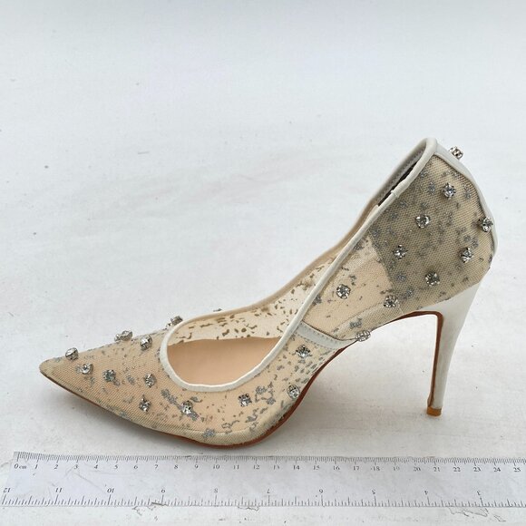 XYD White Rhinestone Heels - Picture 1 of 7